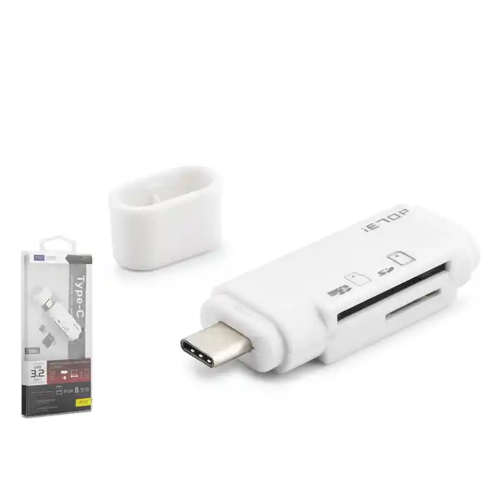 Type-c 3.2 Gen1 Kart Okuyucu Sd Microsd 5 Gbps Beyaz TC301