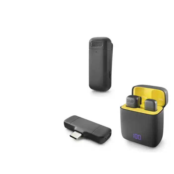 Type-C Kablosuz Yaka Mikrofonu - Siyah HDX2798