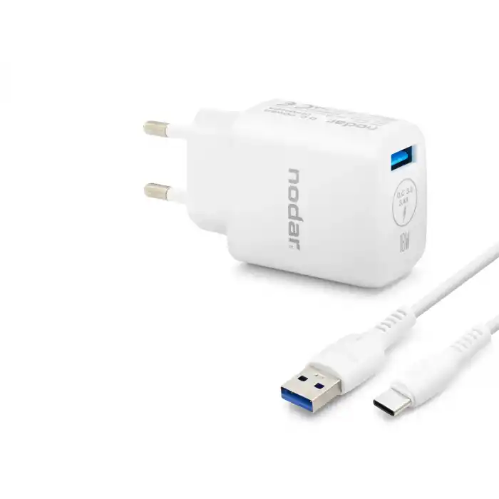 Type-C Qc 3.0 Hızlı Şarj Seti 18W 3.4A Usb Adaptörlü - Beyaz ND1010