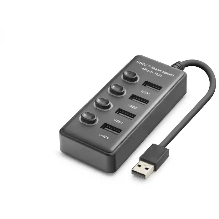 Usb Anahtarlı Hub 4 Port 480 Mbps Siyah HDX7049