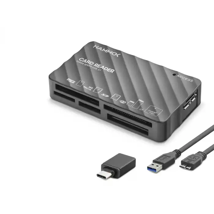 Usb Type-c 3.1 Gen1 All İn One Kart Okuyucu Cf Sd Microsd Ms Xd 5 Gbps Siyah HDX7064