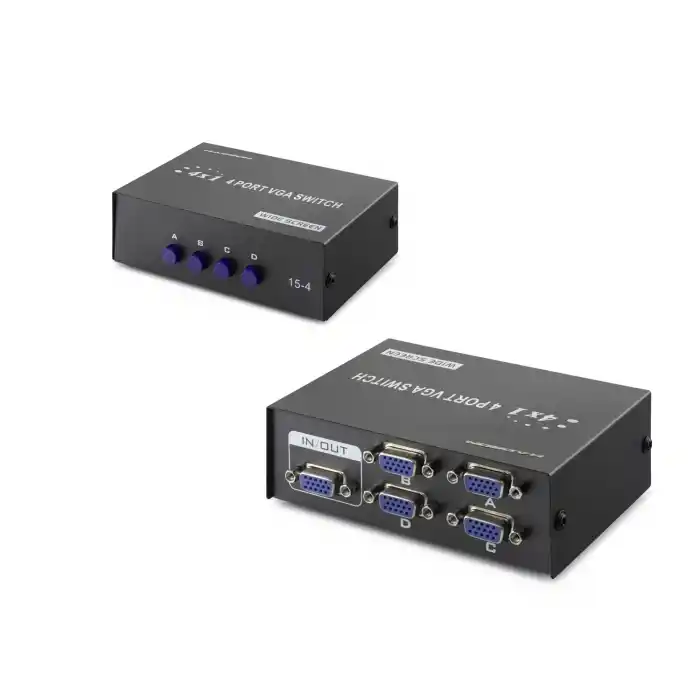 Vga Switch 4 In 1 Out 54 Mhz - Siyah HDX1329