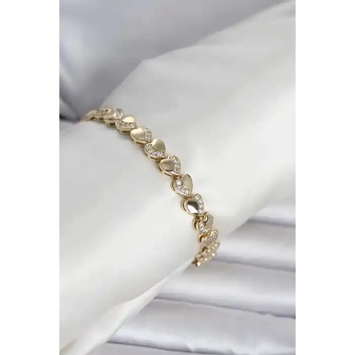 Xuping Kalp Model Gold Renk Kadın Bileklik