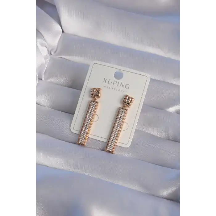XUPİNG Rose Renk Zirkon Taşlı Su Yolu Küpe