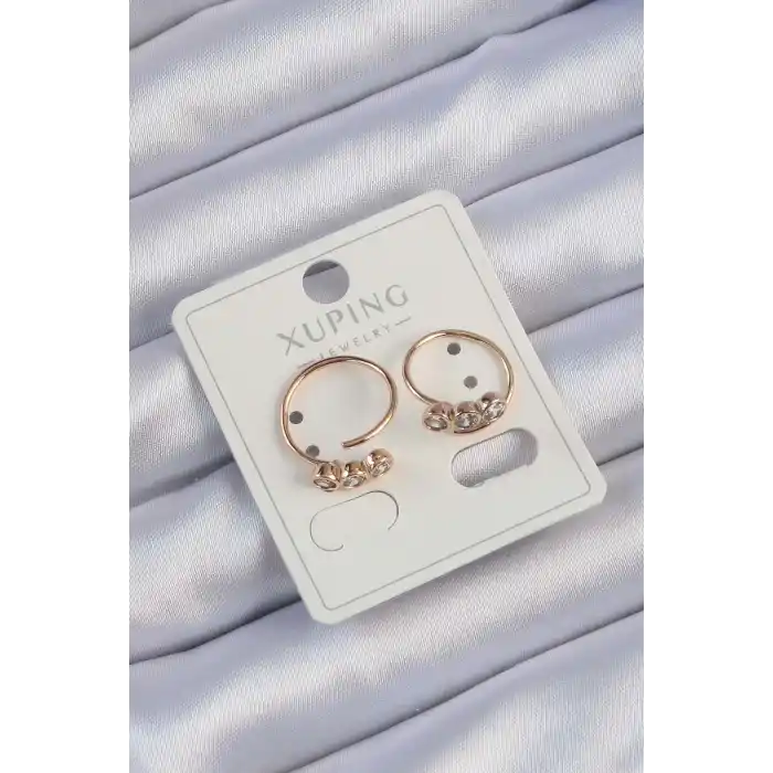 Xuping Rose Renk Zirkon Taşlı Su Yolu Küpe