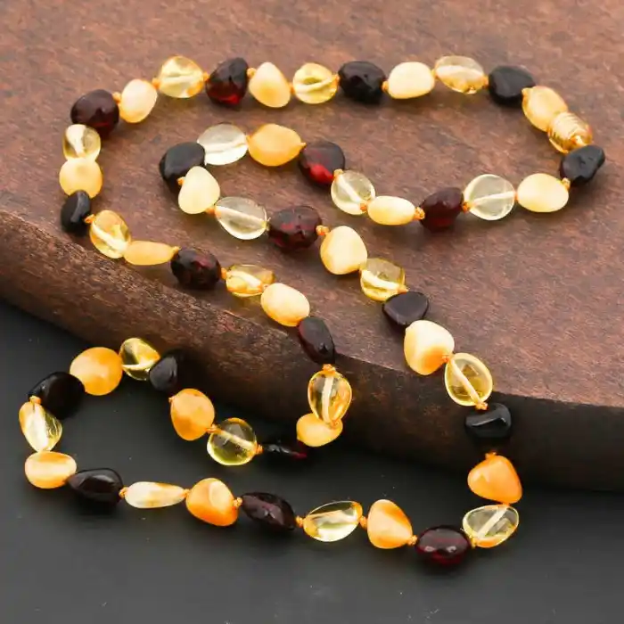 Yetişkin Damla Kehribar Kolye