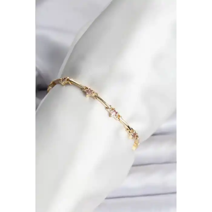 Yıldız Model Gold Renk Pirinç Bileklik