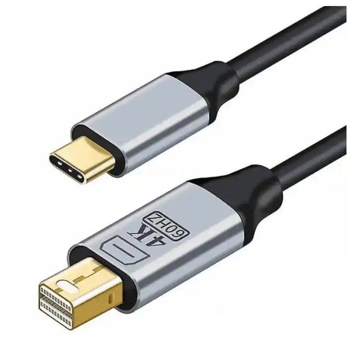 ZR126 Siyah Type-C Mini Dp Çevirici Kablo 1,8 M