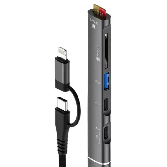 ZR563 Lightning Type-C 5 İn 1 Usb Hub Card Reader