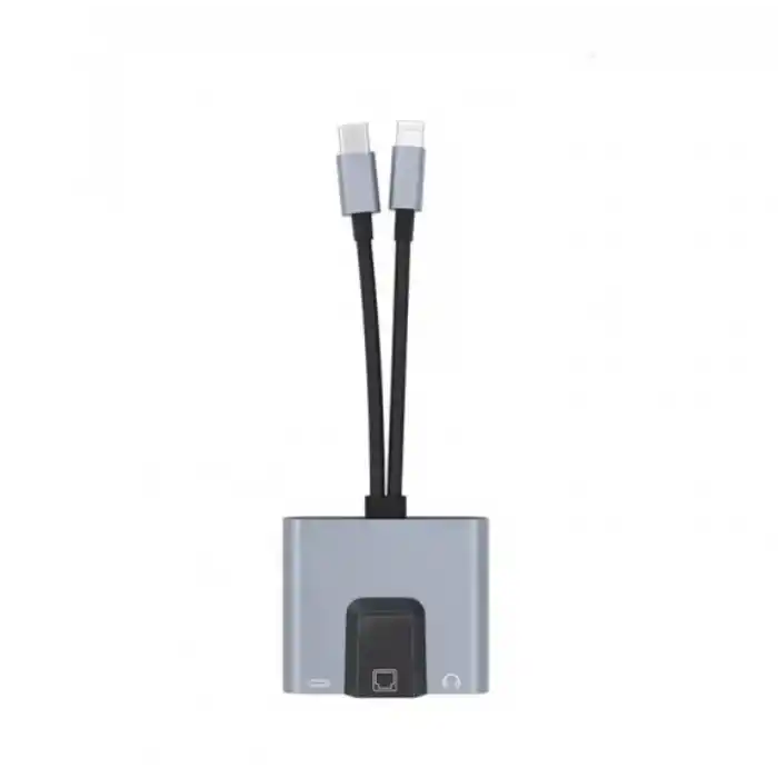 ZR815 Lightning Type-C 3 İn 1 Ethernet Çevirici Aux