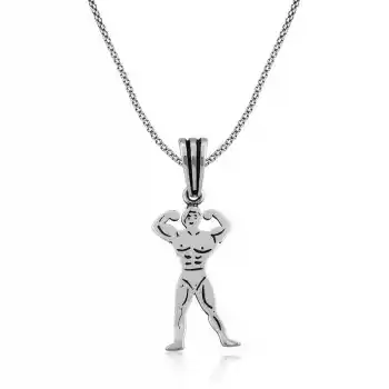 ​Gümüş Body Building Erkek Kolye