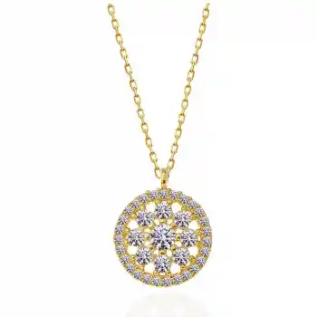 ​Gümüş Gold Çiçek Kadın Kolye