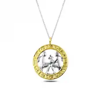 ​Gümüş Gold İkizler Burcu Kolye