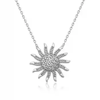 ​Gümüş Güneş Bayan Kolye