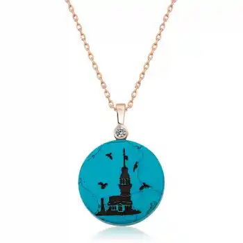 ​Gümüş Kız Kulesi Manzaralı Bayan Kolye