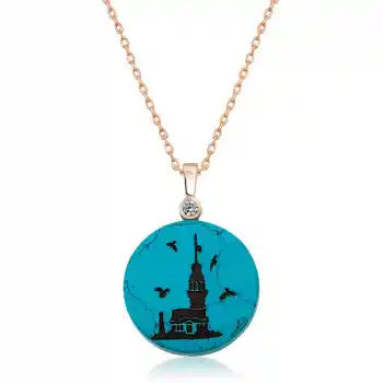 ​Gümüş Kız Kulesi Manzaralı Bayan Kolye