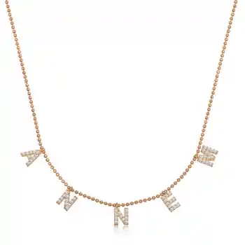 ​Gümüş Rose Annem Yazılı Bayan Kolye