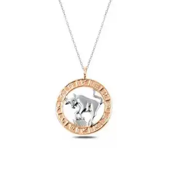 ​Gümüş Rose Boğa Burcu Kolye