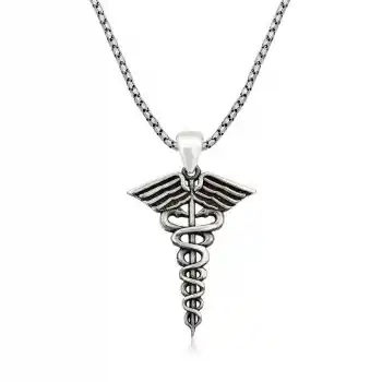 ​Gümüş Tıp Sembolü Kadüse Kolye