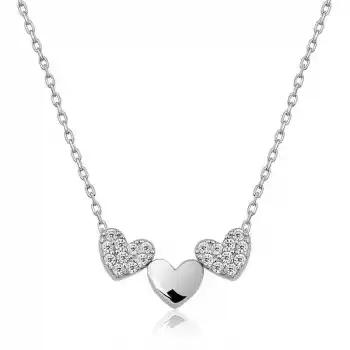 ​Gümüş Üç Kalp Kolye