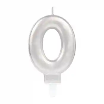 0 Rakam Mum Gümüş Renk