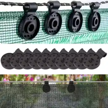 10 Adet Güneşlik Filesi Sabitleme Klipsleri, Gölgelik Bezi ve Brandalar İçin Dayanıklı Plastik Kelepçe Kancaları (5069)