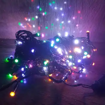 10 M 100 Led Damla Uçlu Led Işık RGB Işık Siyah Kablo