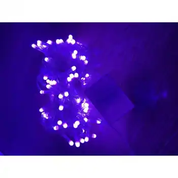 10 M 100 Led Damla Uçlu Pembe Işık Şeffaf Kablo MZ-17-9