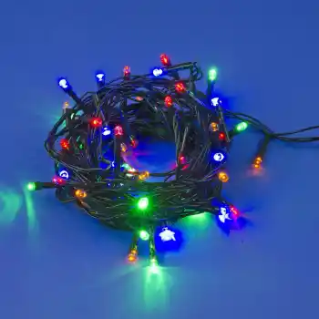 10 M 100 Led Pilli 2 Kademeli RGB Işık Siyah Kablo