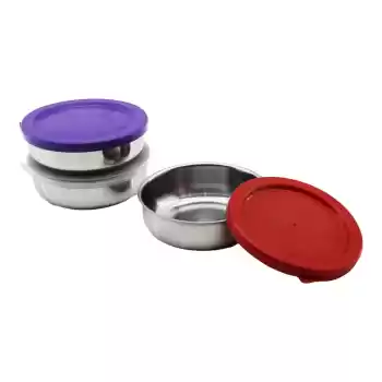 12CM   ÇELİK  SAKLAMA KABI  RENKLİ - ŞEFFAF PLASTİK KAPAK (5069)