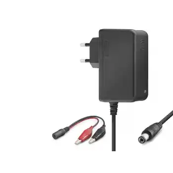 12V 1.2A 14.4W Krokodil Uç Akü Şarj Adaptörü - Siyah B5056