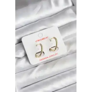 14K Gold Renk Kaplama Burgu Halka CM Kadın Küpe