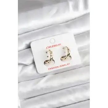 14K Gold Renk Kaplama CM Kadın Küpe