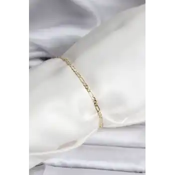 14K Gold Renk Kaplama Minimal Zincir Model CM Kadın Bileklik