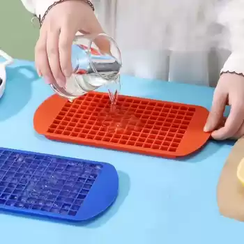 160&apos;lı Mini Küp Şekilli Silikon Buzluk, Sunum Buzluk (5069)