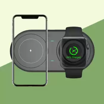 2si 1arada Kablosuz Saat,Kulaklık ve Telefon Hızlı Şarj Etme Aparatı (5069)