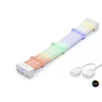 2X8 Pin Argb Pcie Gpu Güç Uzatma Kablosu Bükülebilir 2 Mm 108 Led Beyaz ND2813W