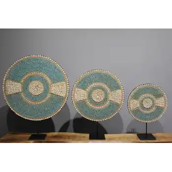 3Lü Deniz Kabuğu İşlemeli Dekoratif Obje 3Natural-16