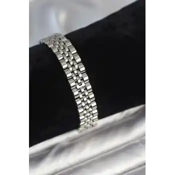 316L Çelik 12 mm Kalınlıkta Gümüş Renkli Erkek Bileklik