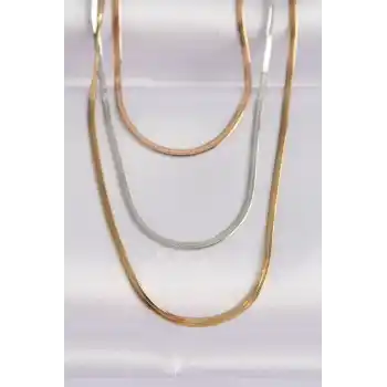 316L Çelik 3 Renkli İtalyan Zincir Çoklu Kolye