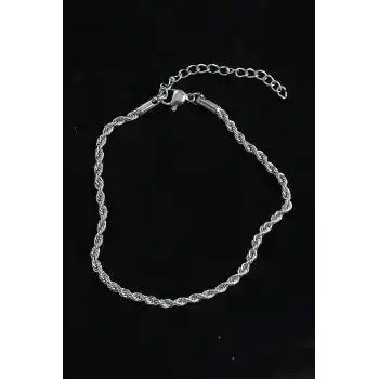 316L Çelik Burgu Model Gümüş Renk Erkek Bileklik