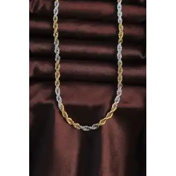 316L Çelik Çift Renk Burgu Tasarımlı Kolye