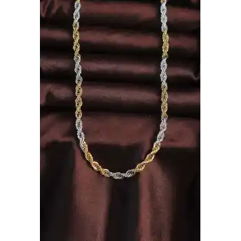 316L Çelik Çift Renk Burgu Tasarımlı Kolye