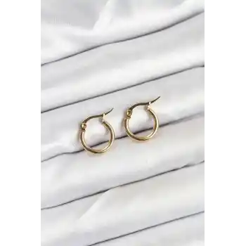316L Çelik Gold Renk 12 mm Halka Kadın Küpe
