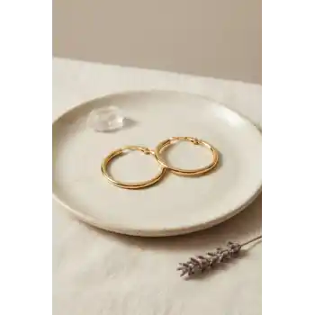 316L Çelik Gold Renk 28 mm Halka Küpe