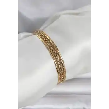 316L Çelik Gold Renk 3lü Kadın Bileklik