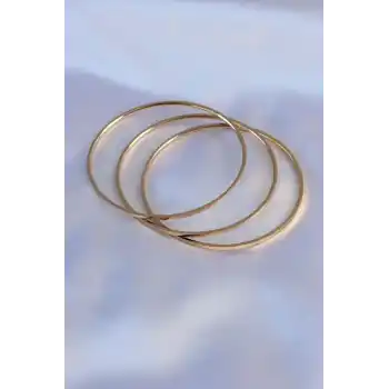 316L Çelik Gold Renk Ajda Model Kadın 65 mm Bilezik