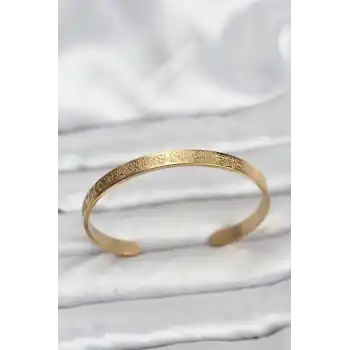 316L Çelik Gold Renk Ayetel Kürsi Yazılı Bileklik