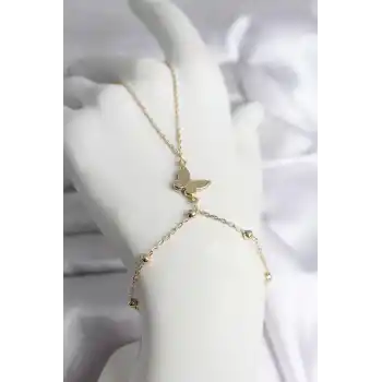 316L Çelik Gold Renk Kelebek Model Kadın Şahmeran