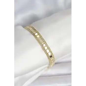 316L Çelik Gold Renk Pullu Zincir Model Kadın Bileklik